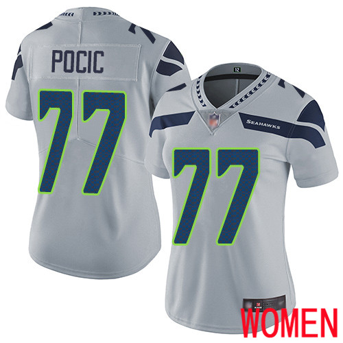 Seattle Seahawks Limited Grey Women Ethan Pocic Alternate Jersey NFL Football #77 Vapor Untouchable